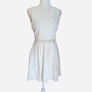 Sequin Hearts Ivory Dress with Lace Accents